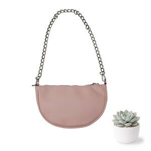 Olivia & Kate Blush Pink Half Moon Mini Shoulder Purse Chain Strap